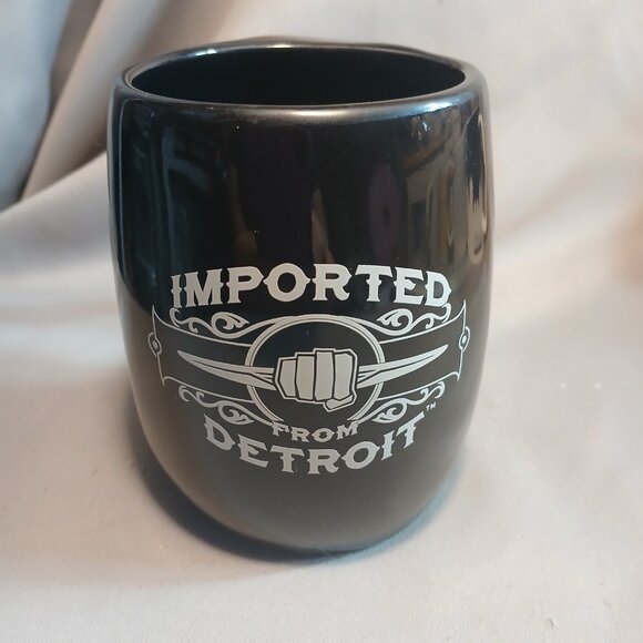 Ceramic Source Imported From Detroit Black White Fist Ceramic Mug Made in USA - Picture 6 of 10